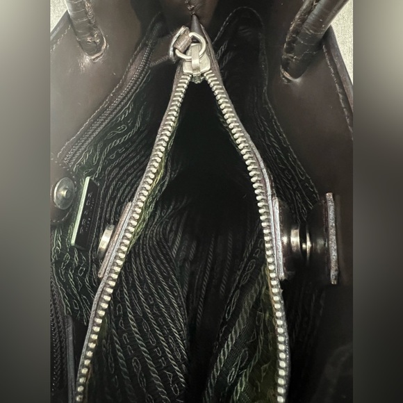 Authentic Prada Brown Leather Shoulder Bag - EUC - Picture 8 of 11